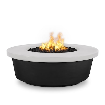The Outdoor Plus 48 Round Tempe Fire Pit - Powder Coated Metal - Low Voltage Electronic Ignition - Liquid Propane OPT-TEMPC48E12V-BWC-LP